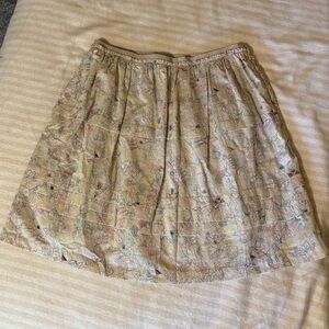 Marc By Marc Jacobs 100% Cotton A-Line Skirt With Abstract Embroidered Size 10